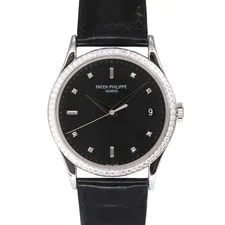 Patek Philippe — Patek Philippe Calatrava 5297G-001 38mm K18WG Black Dial Automatic Box #KN021 — Watch — resale