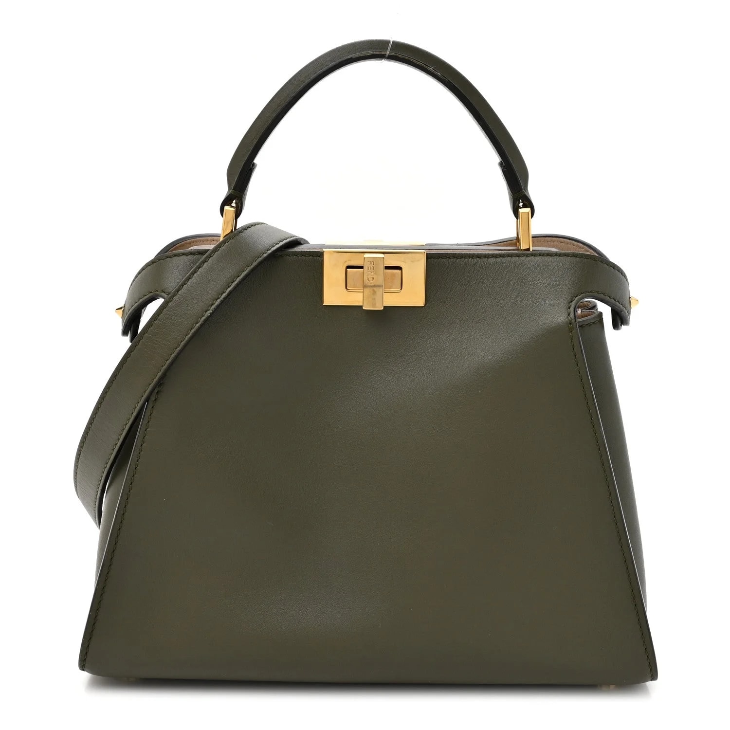 Fendi — Vitello Tahiti Burro Medium Peekaboo Iconic Essentially Satchel Asparago Camelia — Handbag — resale
