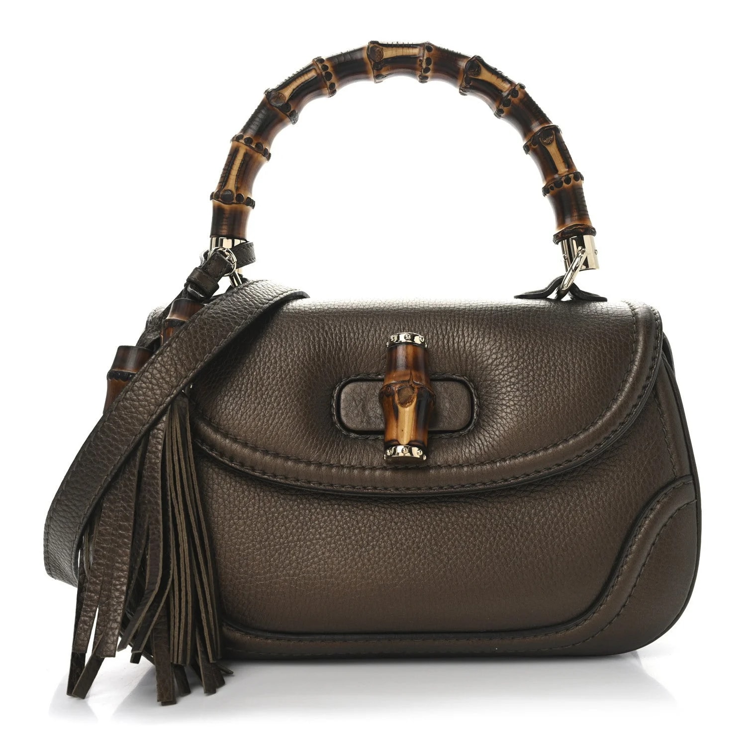 Gucci — Metallic Medium New Bamboo Top Handle — Handbag — resale