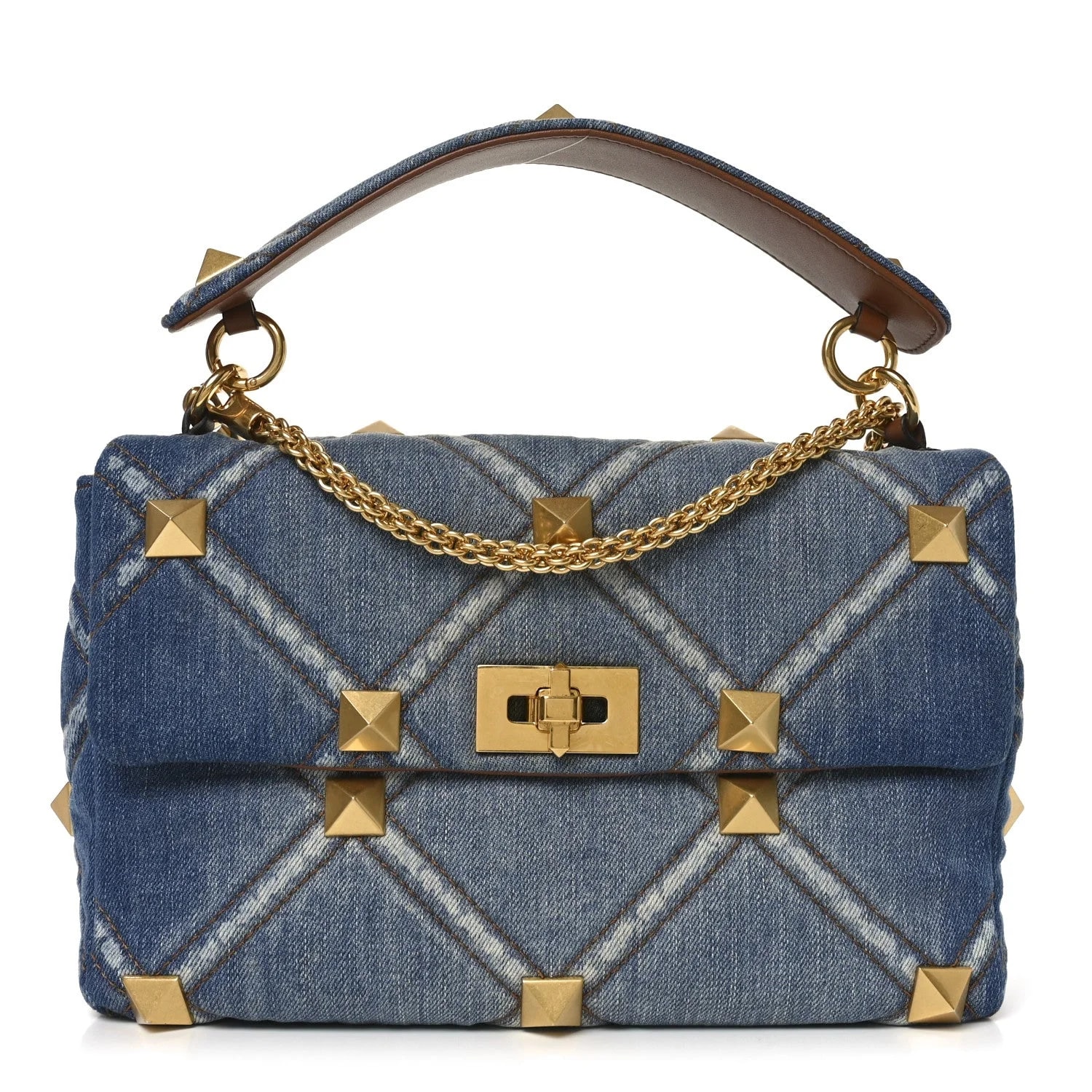 Valentino Garavani — Large Roman Stud Light Selleria — Handbag — resale