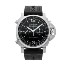 Panerai — Panerai Luminor Chronograph Steel Auto 44mm Black Dial Rubber Strap PAM 1109 — Watch — resale