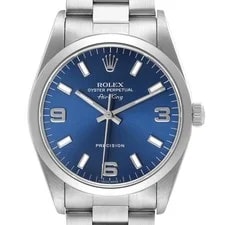 Rolex — Rolex Air King 34 Steel Blue Dial Smooth Bezel 14000 — Watch — resale