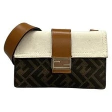 Fendi — Fendi Baguette Slim/ Pattern Mini /2Way Dark Ivo — Handbag — resale