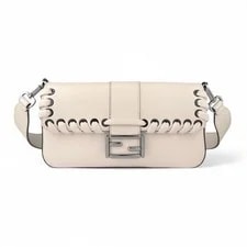 Fendi — Fendi Camelia Vitello Dolce Lace Up Baguette — Handbag — resale