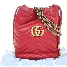 Gucci — Gucci GG Marmont Drawstring Chain Crossbody GHW 84TA683 — Handbag — resale