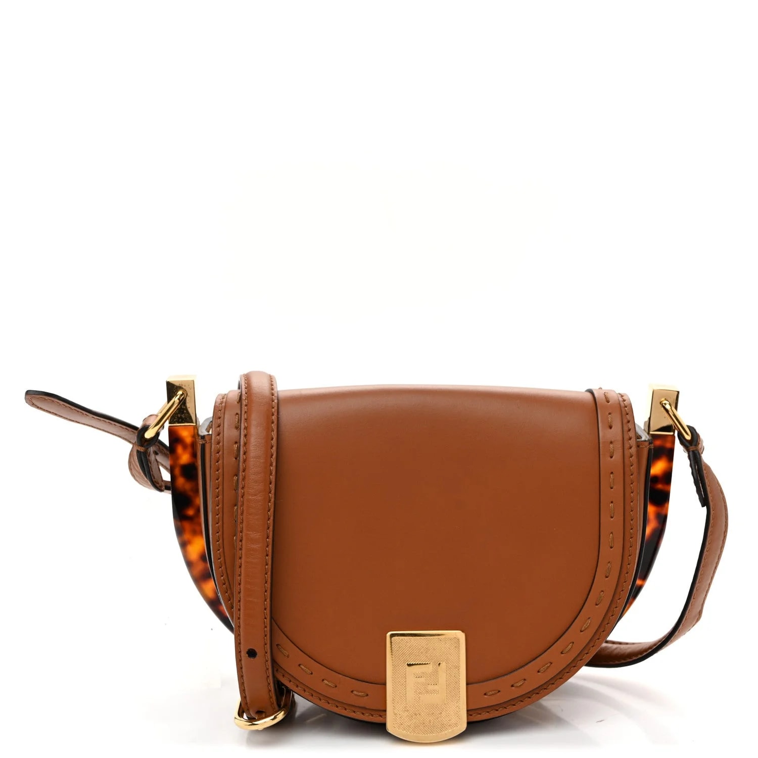 Fendi — Vitello King Plexiglass Moonlight Cuoio — Handbag — resale