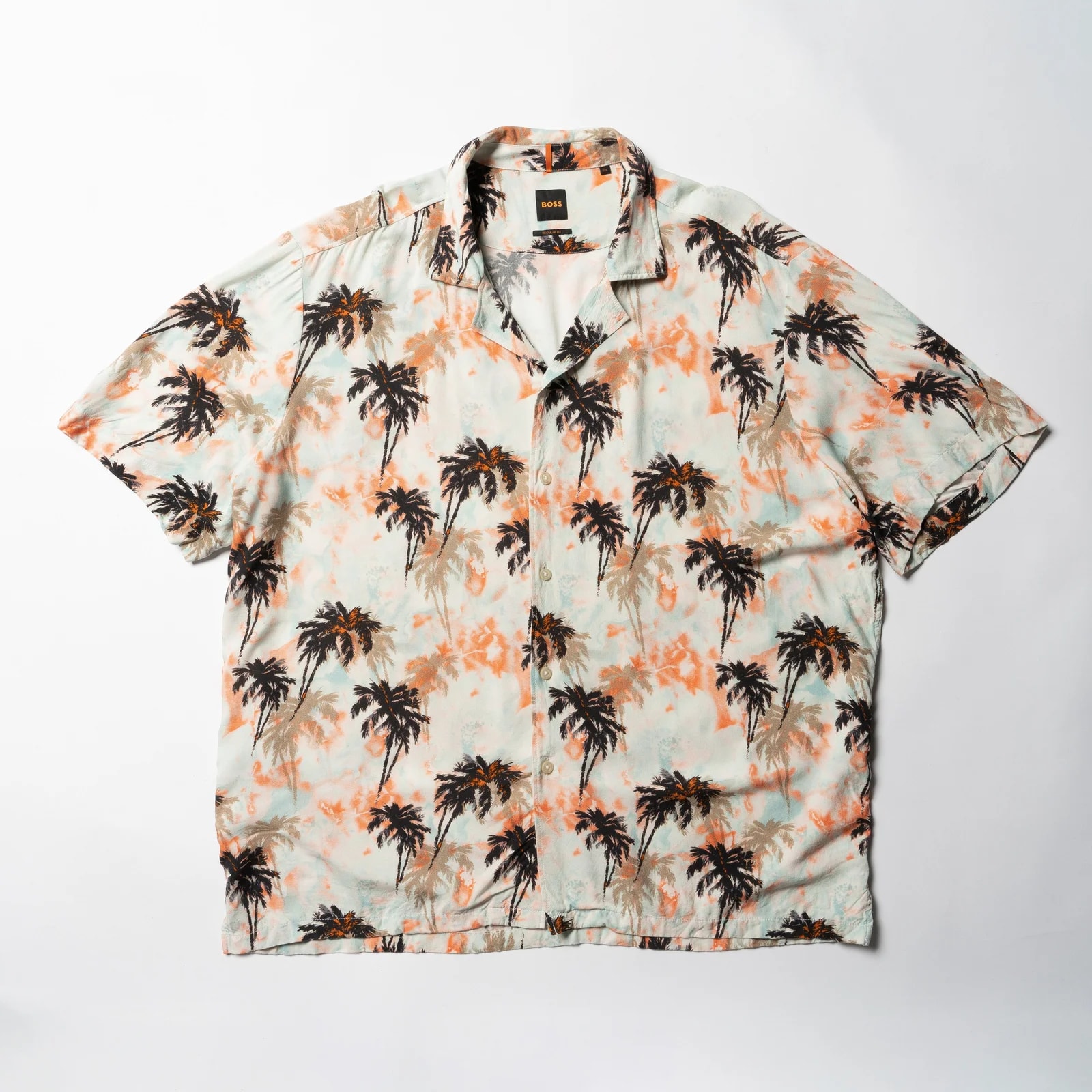 Hugo Boss — 🔵 Hugo Boss Rayer Palm Trees Print SS Viscose Camp Shirt — streetwear — resale