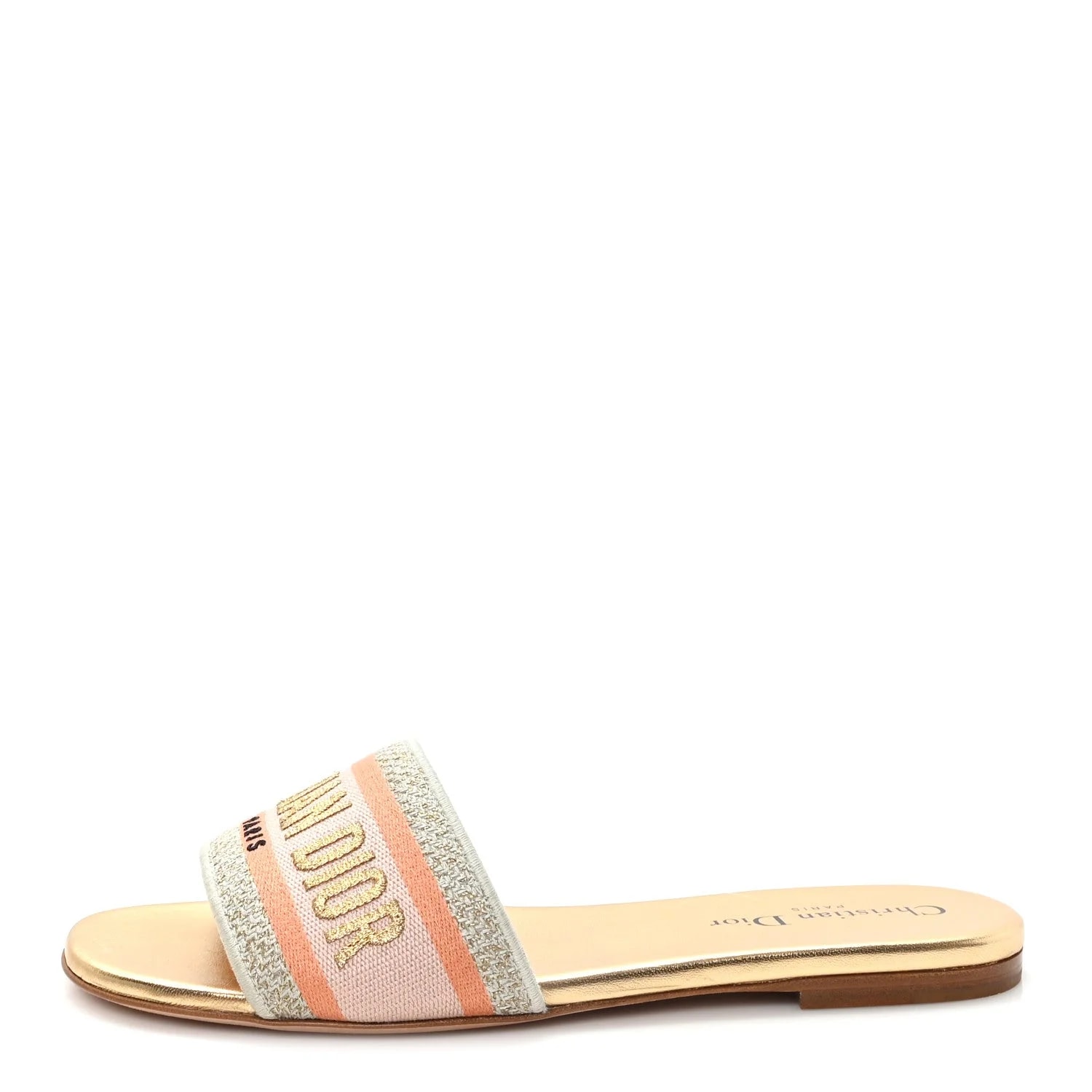 Dior — Lurex Embroidered Dway Slide 38 — Designer Shoe — resale
