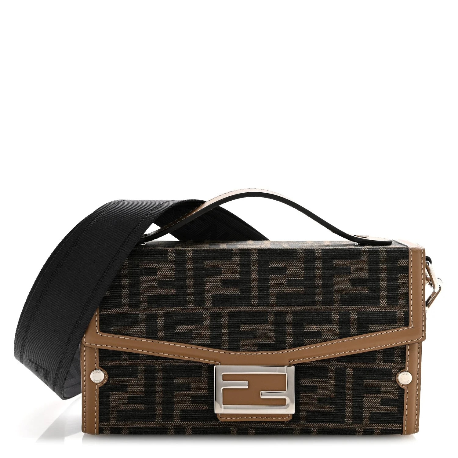 Fendi — Recycled Fabric Vitello King 1974 Baguette Soft Trunk Moro — Handbag — resale