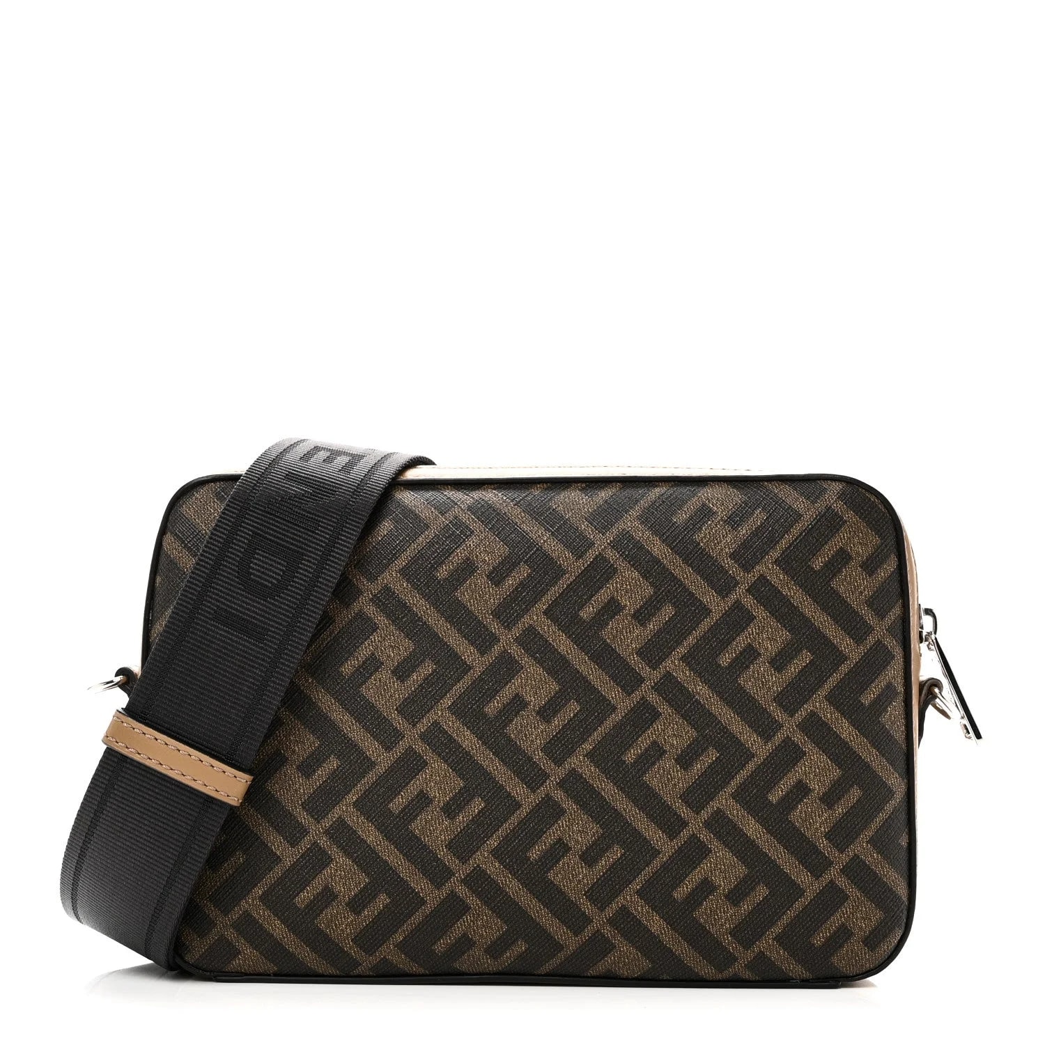 Fendi — Fabric Vitello Cover 1974 Diagonal Medium Camera Case Moro — Handbag — resale