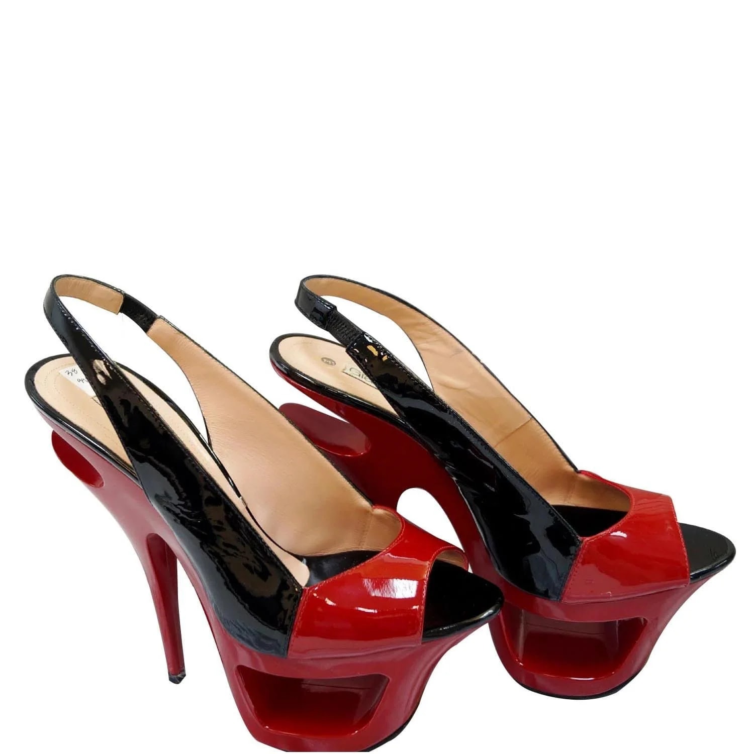 Gianmarco Lorenzi — Gianmarco Lorenzi Open Toe / Leater Cutout Platform — Designer Shoe — resale