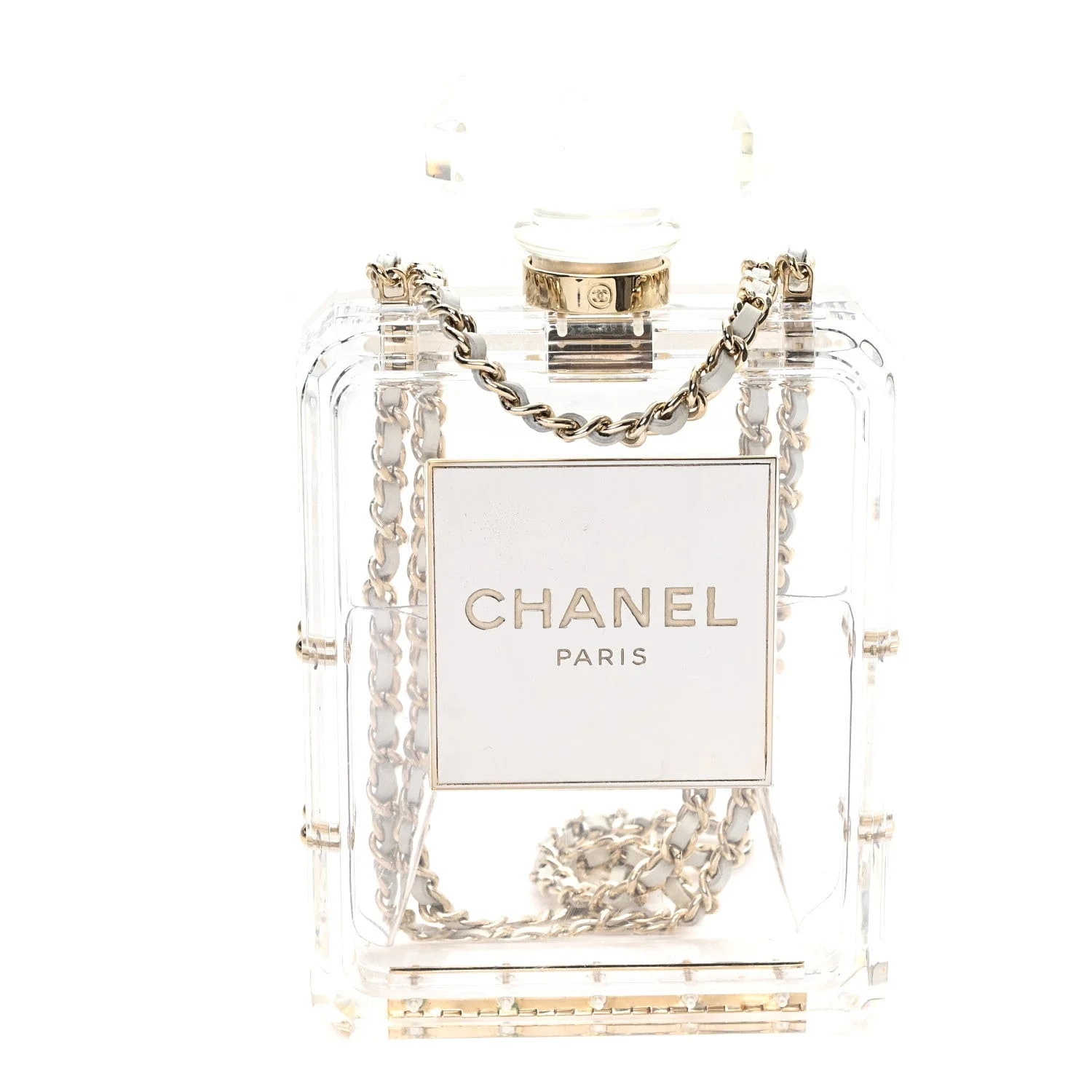 Chanel — Transluscent Plexiglass Perfume Bottle — Handbag — resale
