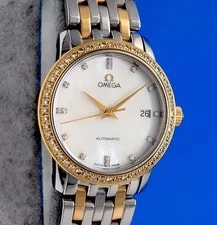 Omega — Omega DeVille Prestige 18K Gold Automatic - Diamond Bezel - 4395.75 — Watch — resale