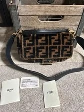Fendi — $3280 Fendi Vitello Dolce Macro 1974 Baguette — Handbag — resale