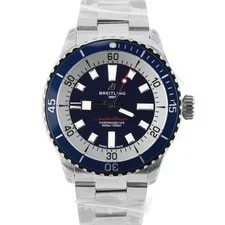 Breitling — NEW Stickered Breitling SuperOcean Papers Steel Blue 42mm A17375 BOX — Watch — resale
