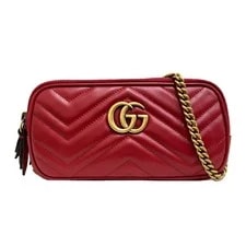 Gucci — Gucci GG Marmont Mini Chain 546581Dtdct6433 Double G Chevron — Handbag — resale