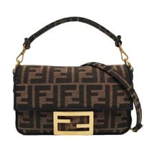 Fendi — Fendi Baguette Buckle Logo Pattern Magnetic Flap Closure - Very Good — Handbag — resale