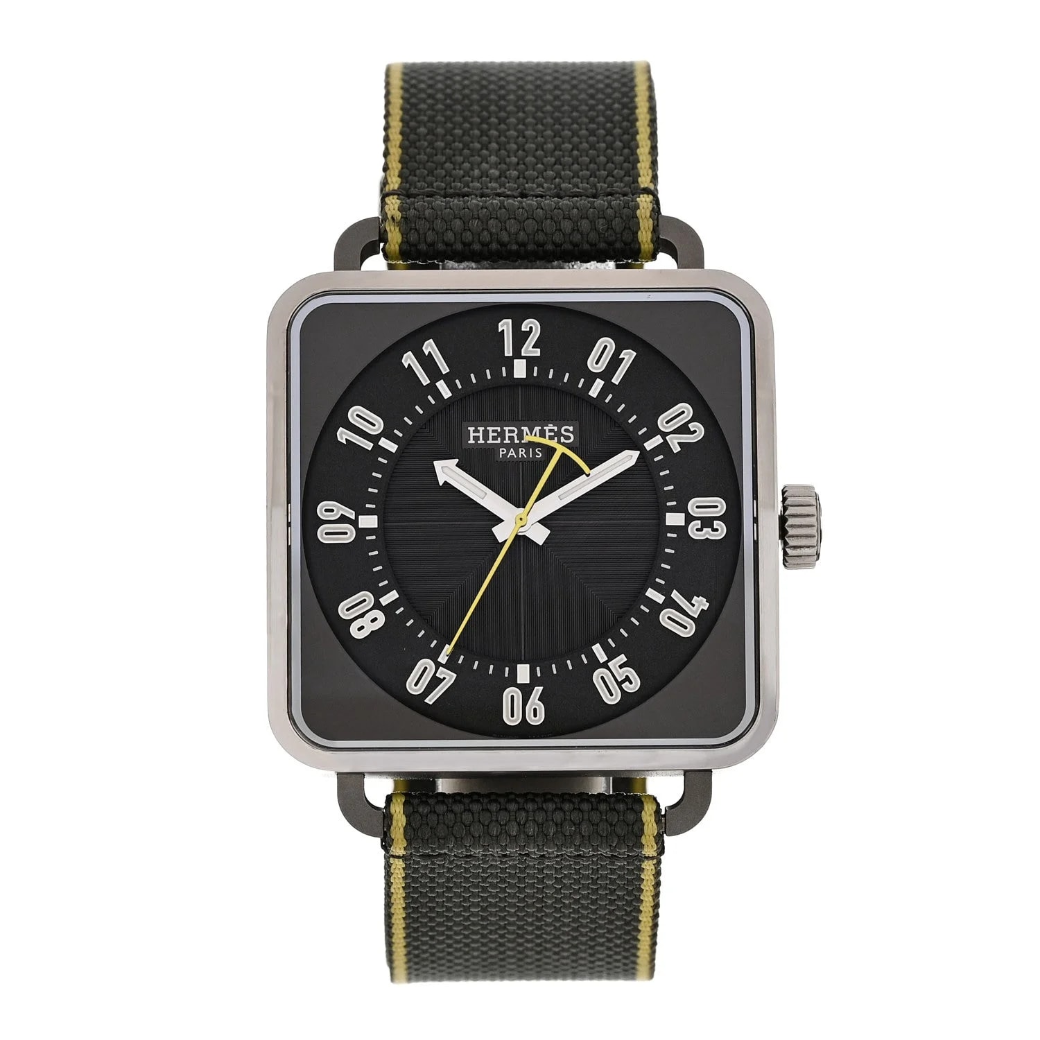 Hermès — Stainless Steel Fabric 38mm Carre H Automatic Gris Perle — Watch — resale