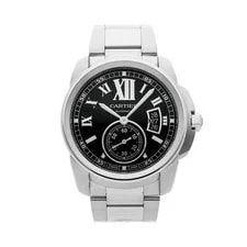 Cartier — Cartier Calibre de Steel Auto 42mm Black Dial Bracelet W7100016 — Watch — resale
