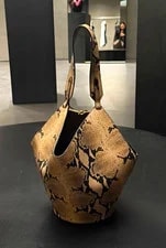 Khaite — Khaite Mini / Animal Print Embossed Hobo Knot Strap — Handbag — resale
