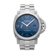 Panerai — Panerai Luminor Marina Steel Auto 44mm Light Blue Dial Bracelet PAM 3323 — Watch — resale