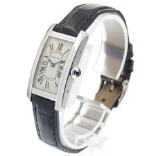 Cartier — Cartier Tank Americaine W26019L1 20mm K18WG Quartz Beige Dial Leather #C138 — Watch — resale