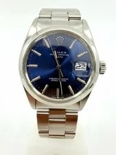 Rolex — Stainless Steel Rolex Date 34, Ref.1500, Blue Dial, Oyster Band — Watch — resale