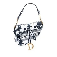 Dior — Authenticated Dior Embroidered Stars Saddle Fabric — Handbag — resale