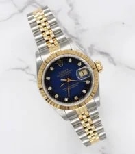 Rolex — Rolex Datejust in Steel & Gold Factory Blue Vignette Dial – — Watch — resale