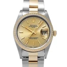 Rolex — Rolex Oyster Perpetual Date 15223 Champagne Stainless Steel / Yellow #W1886 — Watch — resale