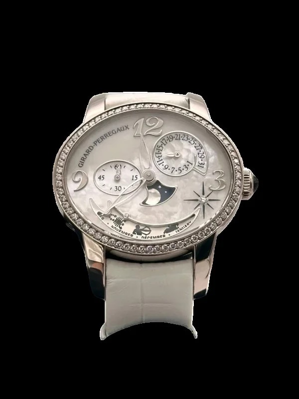 Worldofluxuryus — Girard Perregaux Cat`s Eye 18K White Gold & Diamonds Lady's — Watch — resale