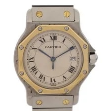 Cartier — Cartier Santos Octogan LM W2001583 Automatic Stainless Steel/18KYellowGold — Watch — resale