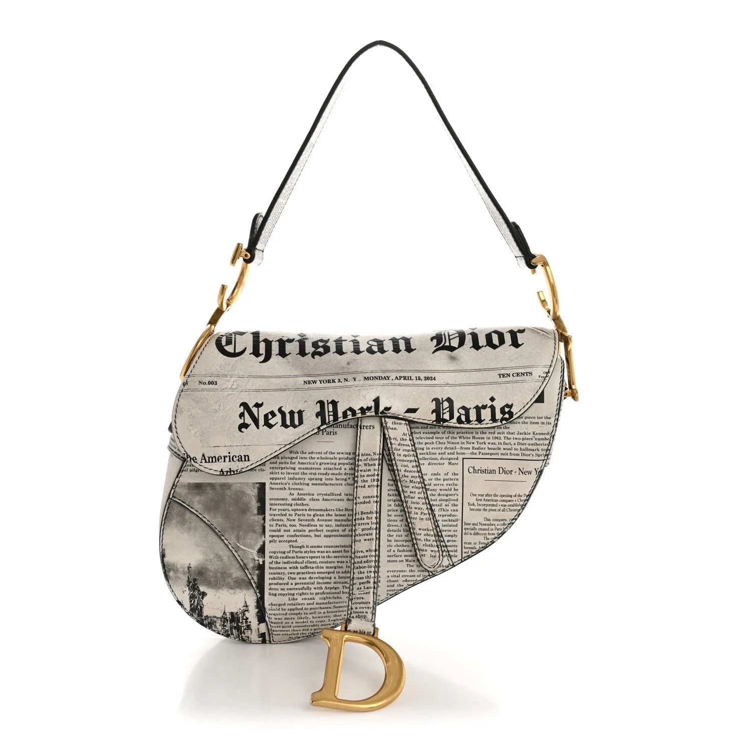Dior — Newspaper Printed Saddle — Handbag — resale