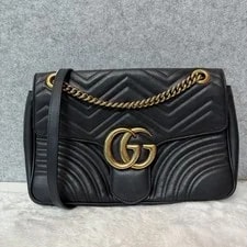 Gucci — Gucci GG Marmont Medium Chevron Quilted Crossbody Chain — Handbag — resale