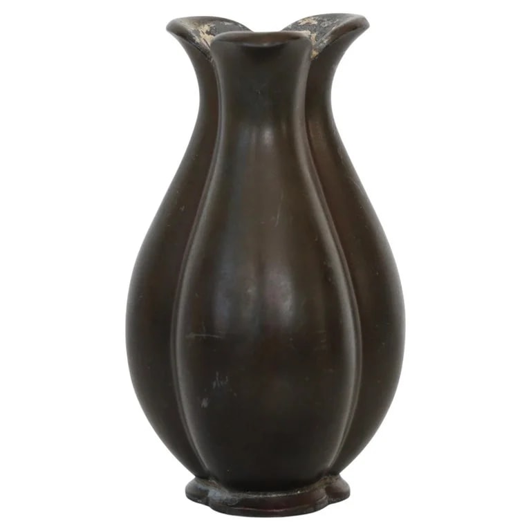 Just Andersen — Diskometal Vase By Ellen Schlanbusch for Just Andersen, 1940s, Denmark — decorative_object — resale