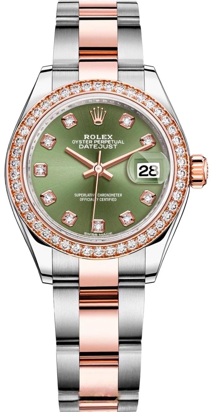 Worldofluxuryus — Rolex Datejust Stainless Steel & 18K Rose Gold & Diamonds Lady's — Watch — resale