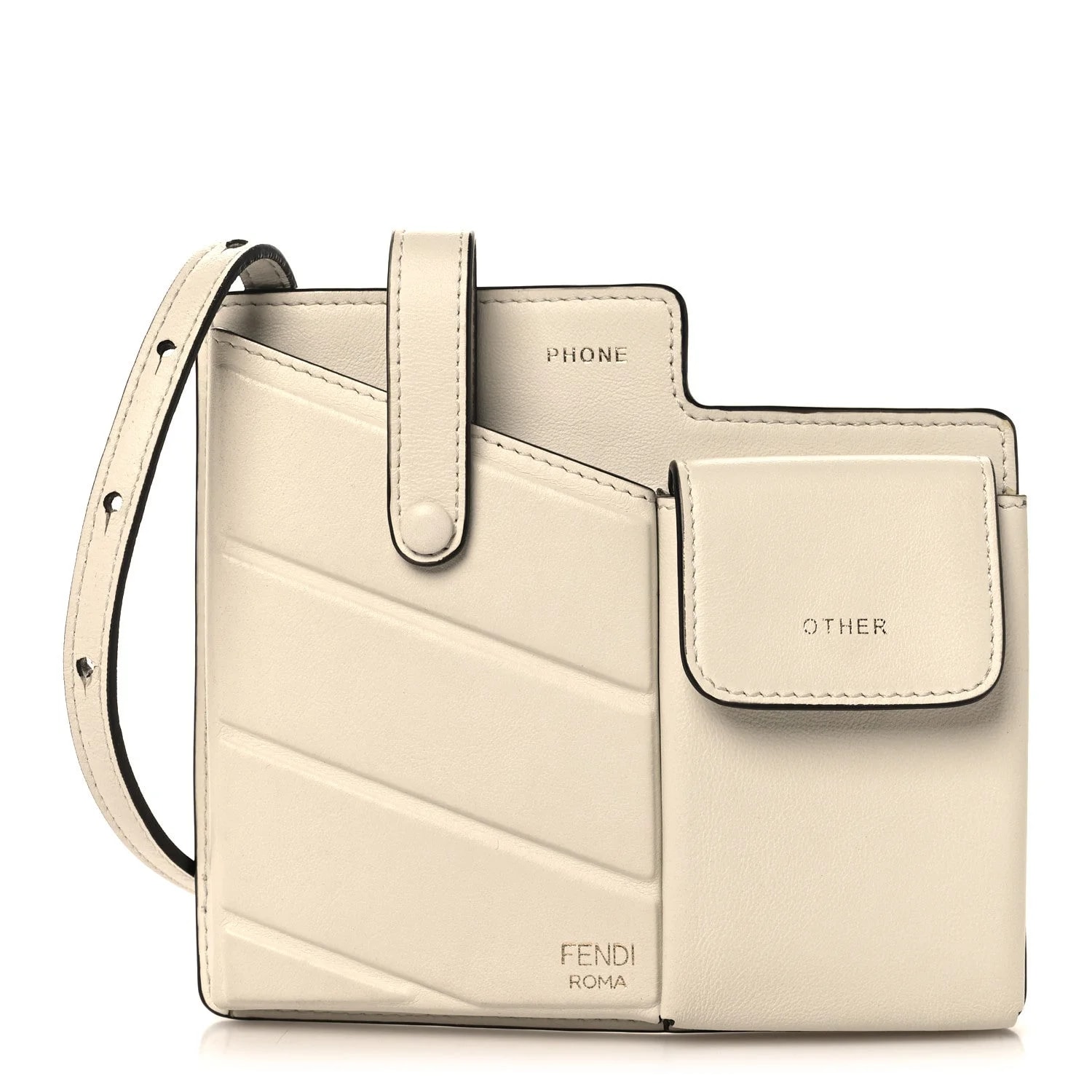 Fendi — Vitello Grace Matte Two Pocket Mini Crossbody Ice — Handbag — resale