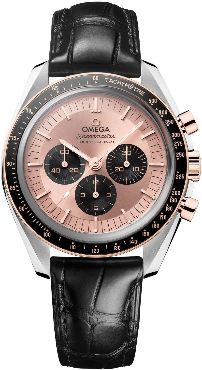 Worldofluxuryus — Omega Speedmaster Moonwatch Professional Chronograph Stainless Steel & 18K Sedna™ Gold & Ceramic — Watch — resale