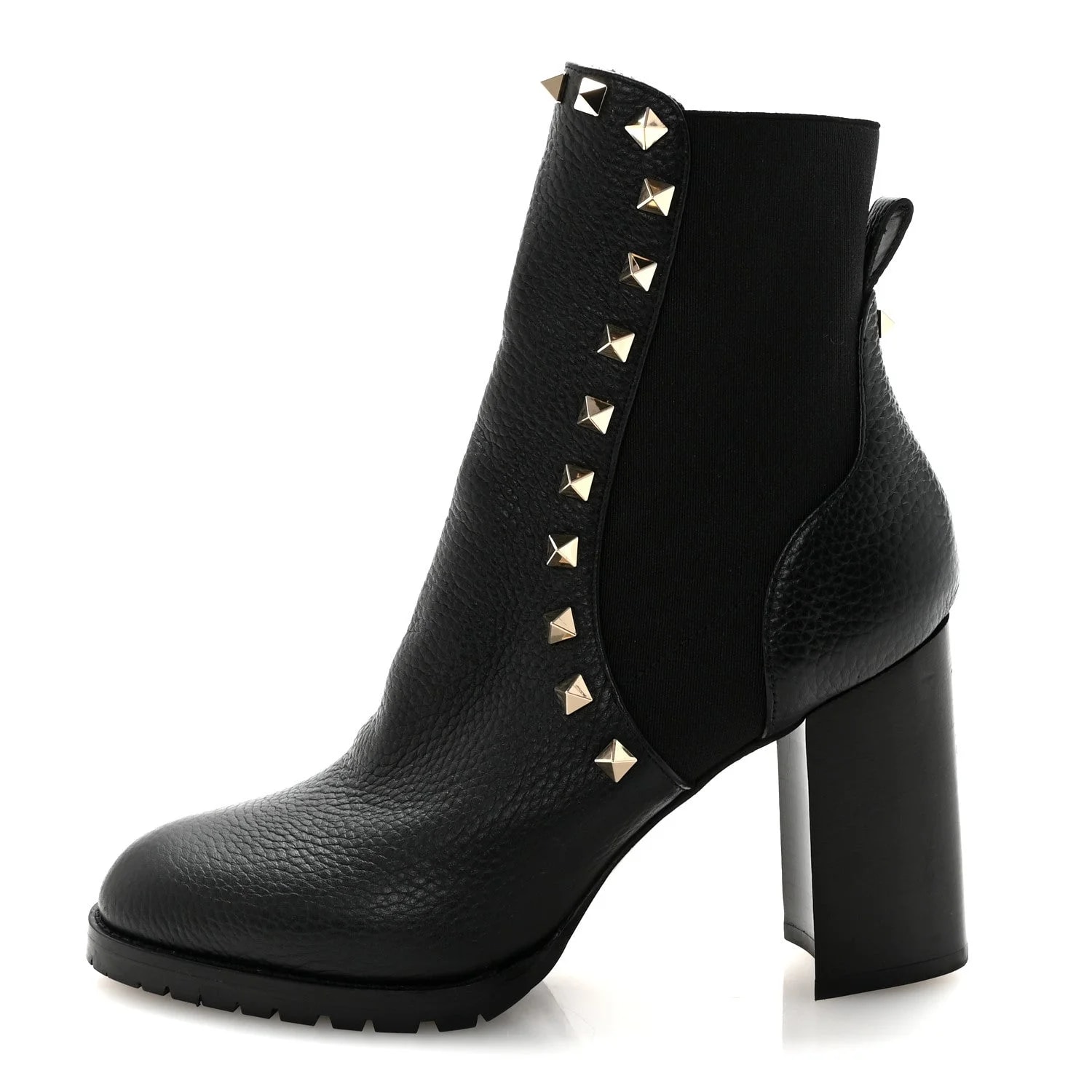 Valentino Garavani — Pebbled Rockstud Rolling Ankle Strap 100mm — Designer Shoe — resale
