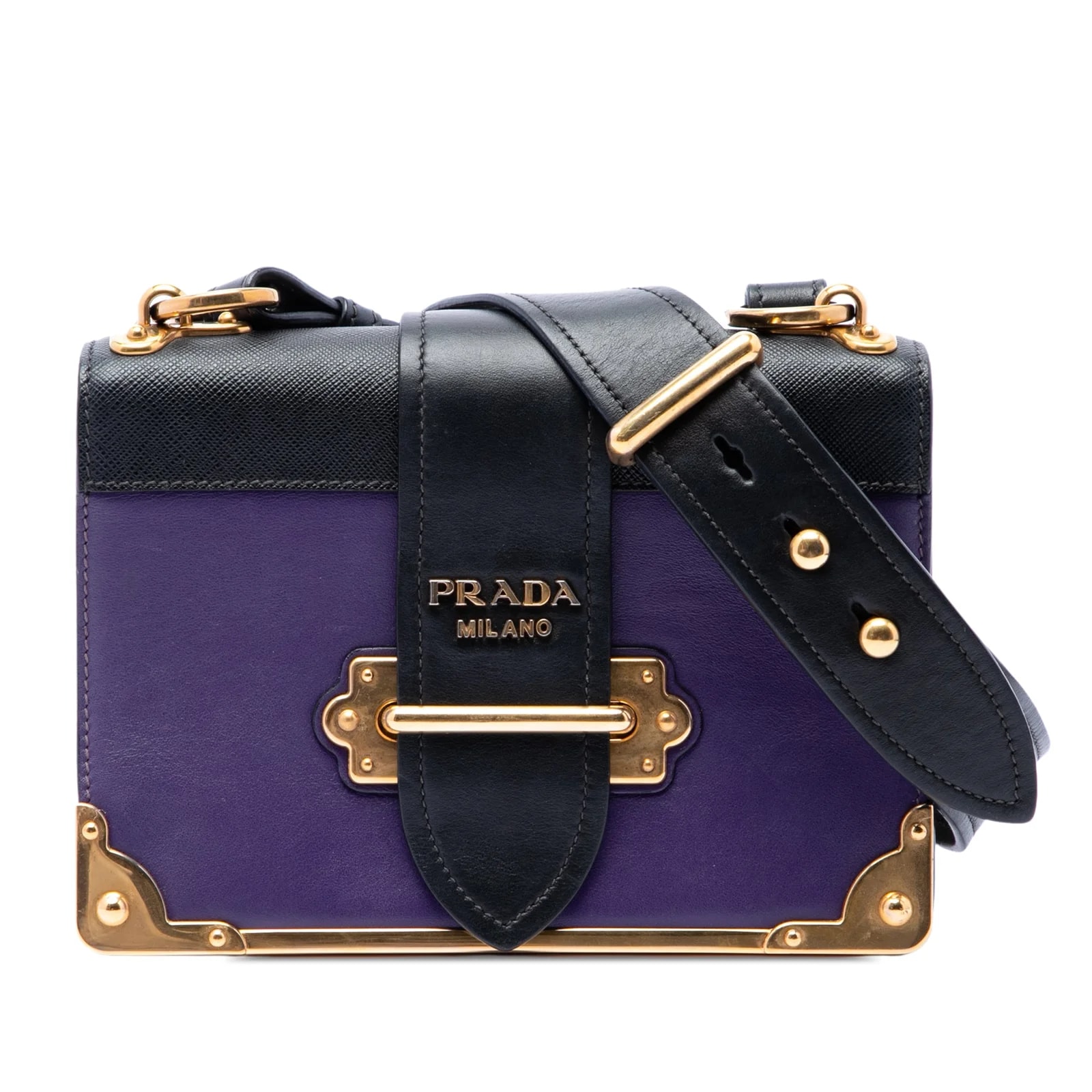 Prada — Trimmed City Calf Cahier Crossbody — Handbag — resale