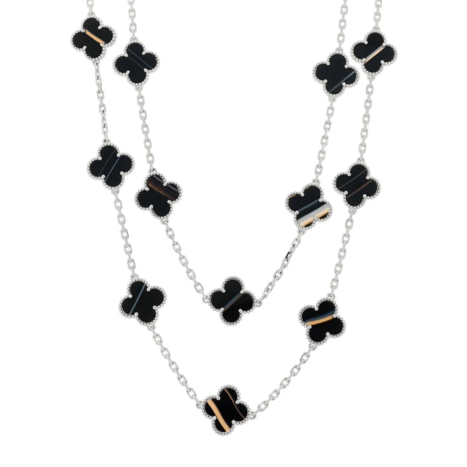 Van Cleef & Arpels — 18K White Gold Veined 20 Motifs Alhambra — Jewelry — resale