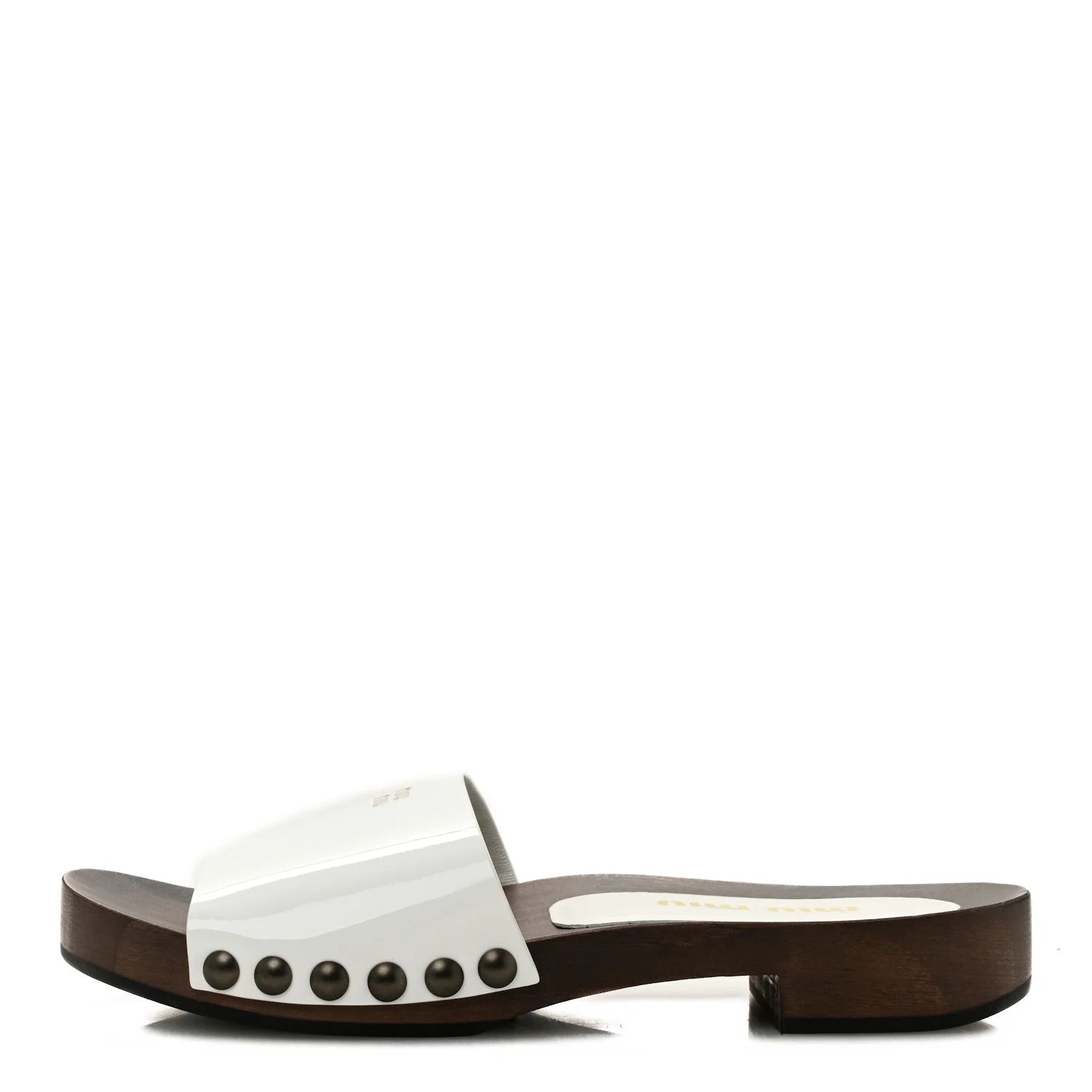 Miu Miu — Vernice Logo Slide Clogs 36 — Designer Shoe — resale