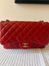 Chanel — Authentic Chanel Lamb Skin Flap With — Handbag — resale