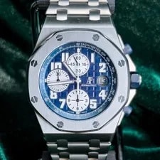 Audemars Piguet — Audemars Piguet Royal Oak Offshore Blue Tapisserie Titanium Chronograph 25721TI — Watch — resale