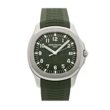 Patek Philippe — Patek Philippe Aquanaut White Gold Auto 39mm Green Rubber Strap 5168G-010 — Watch — resale