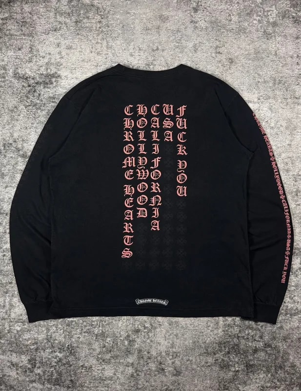 Chrome Hearts — Hearts ‘Fuck You’ Hollywood Tonal Cross Longsleeve — streetwear — resale