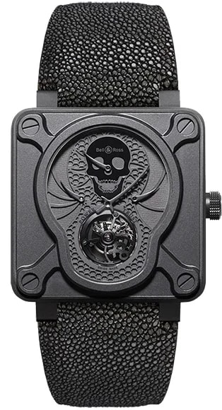 Worldofluxuryus — Bell & Ross BR Instrument 01 Tourbillon Skull DLC Titanium — Watch — resale