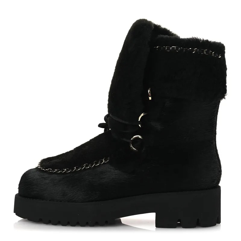 Chanel — Pony Hair Chain Ankle — Designer Shoe — resale