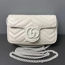 Gucci — Gucci GG Marmont Supermini Chevron Tonal Hardware Auth — Handbag — resale