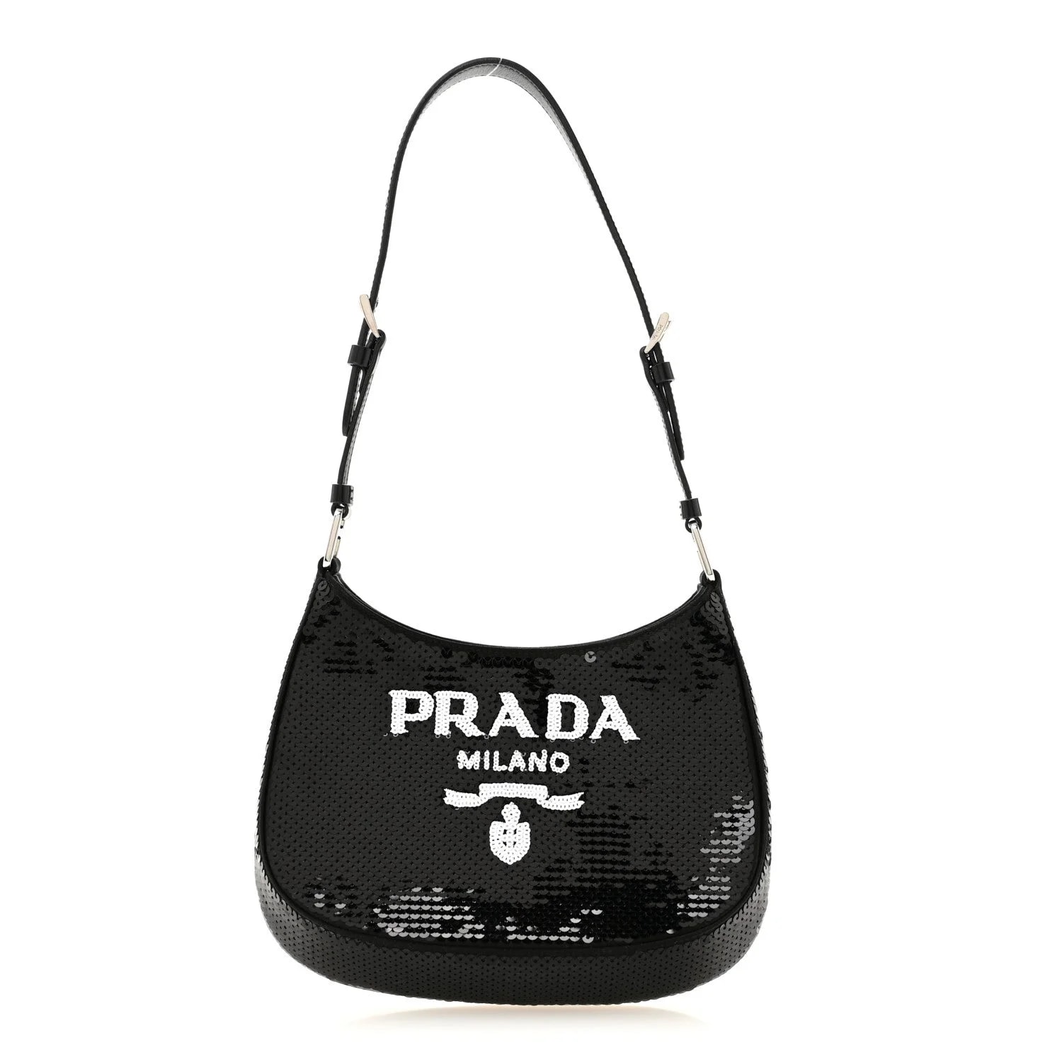 Prada — Paillettes Sequin Logo Cleo Adjustable Strap — Handbag — resale